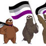 All the Sloths (Asexual Flag) - Pride Sloths