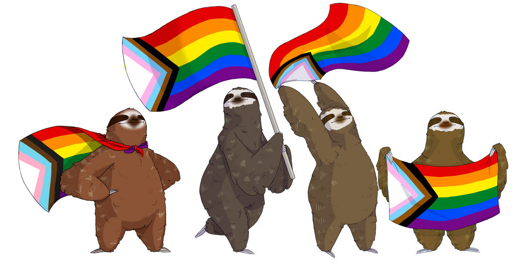 All the Sloths (Progress Flag) - Pride Sloths by IllustratedJai on ...
