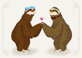 Flower crown / Bow tie - Wedding Sloths