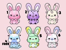 |Auction| 6 Bunnies - 1 of them NTA |open - 1/6|