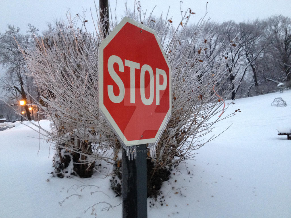 Winter Stop Sign Winter stop sign by mindfreak01 on DeviantArt