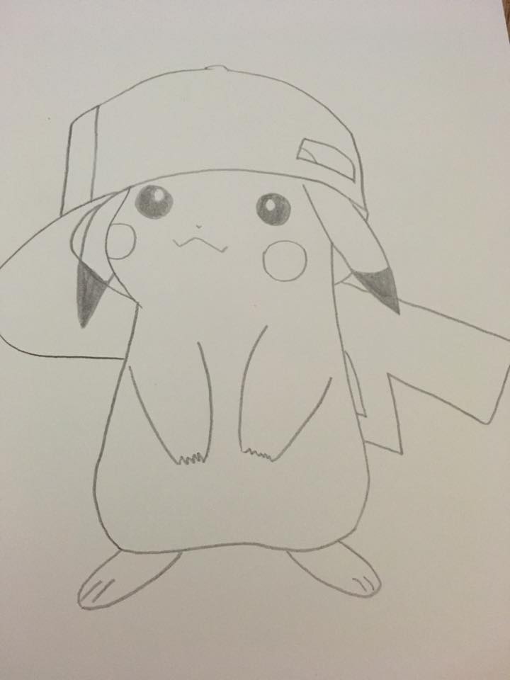 photo How To Draw Pikachu With A Hat pikachu with ash hat sketch by