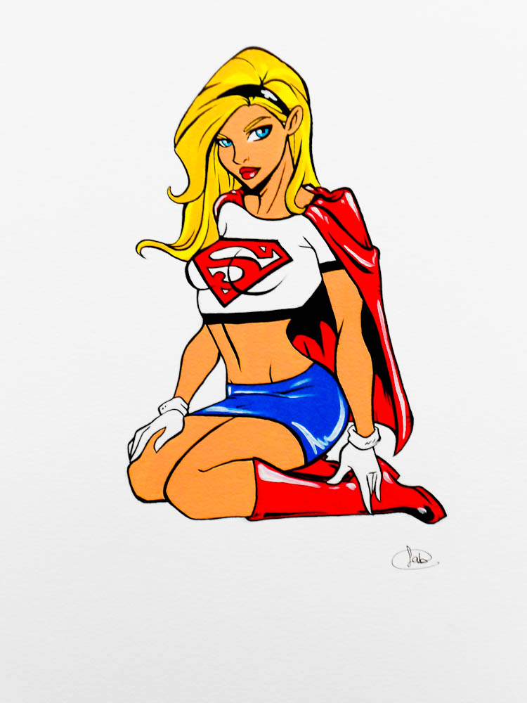 SuperGirl FanArt acrylic on paper