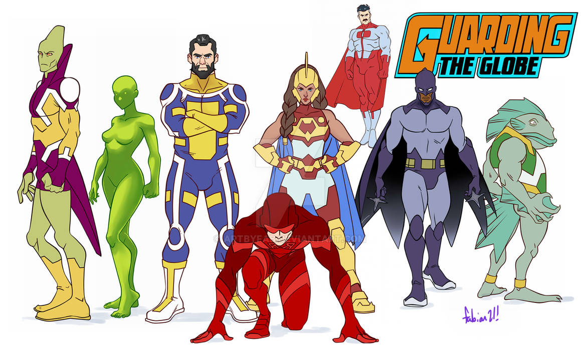 Invincible Guarding The Globe Team Flatcolors by ArtByFab on DeviantArt