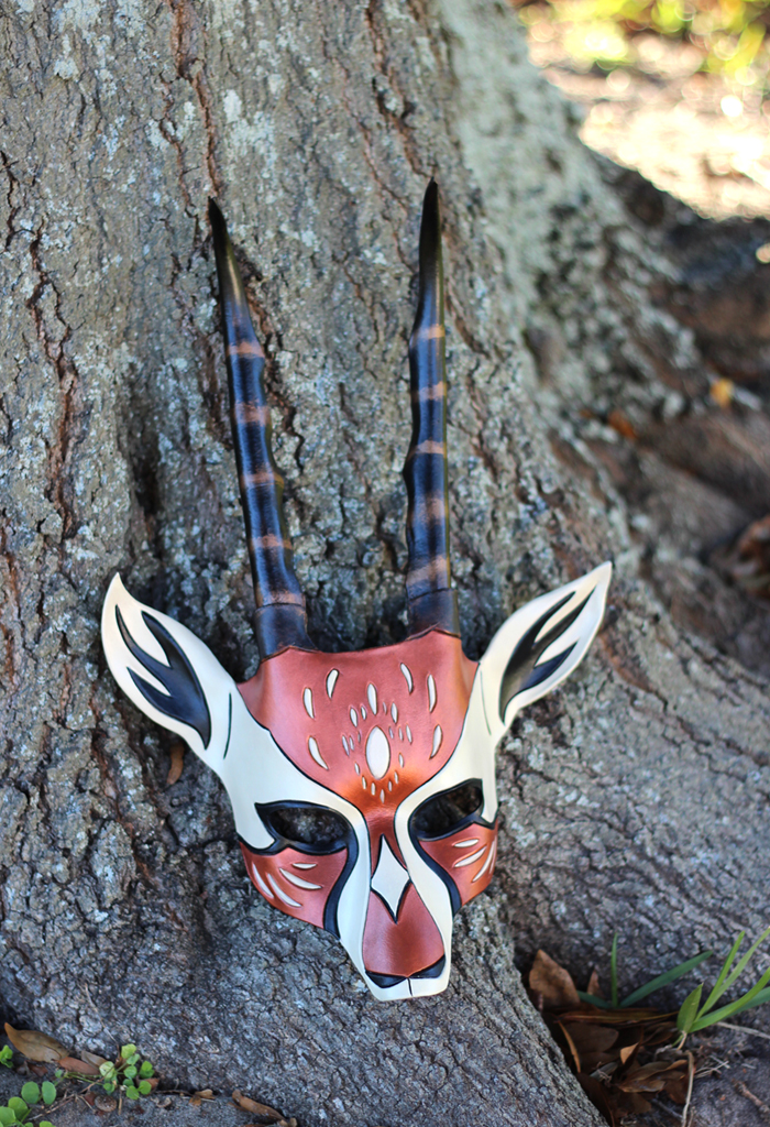 African Gazelle Leather Handmade Mask