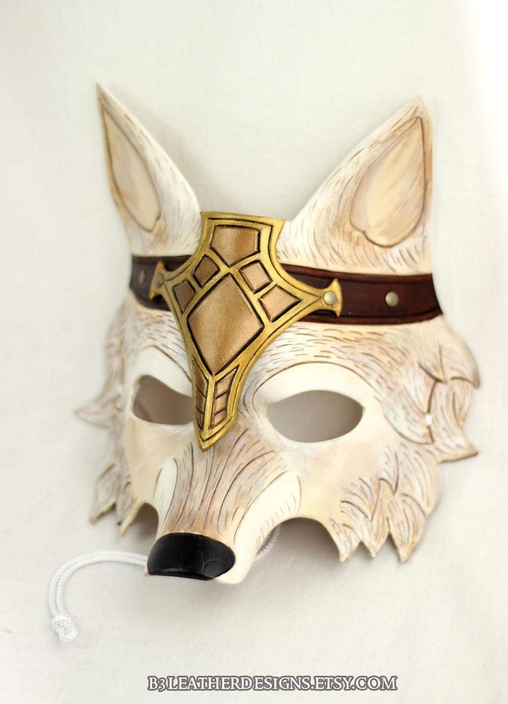 Crowned Barbarian Wolf Handmade Leather Mask