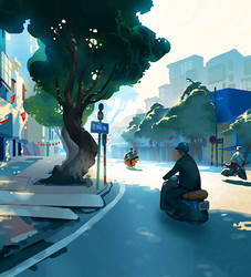 Hanoi summer street/ sketch