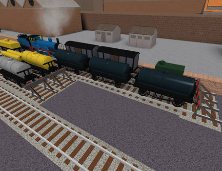 Edward shunting some rolling stock