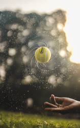 Water Splash from ball in high Shutter Speed