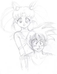 Rini and Gohan being silly