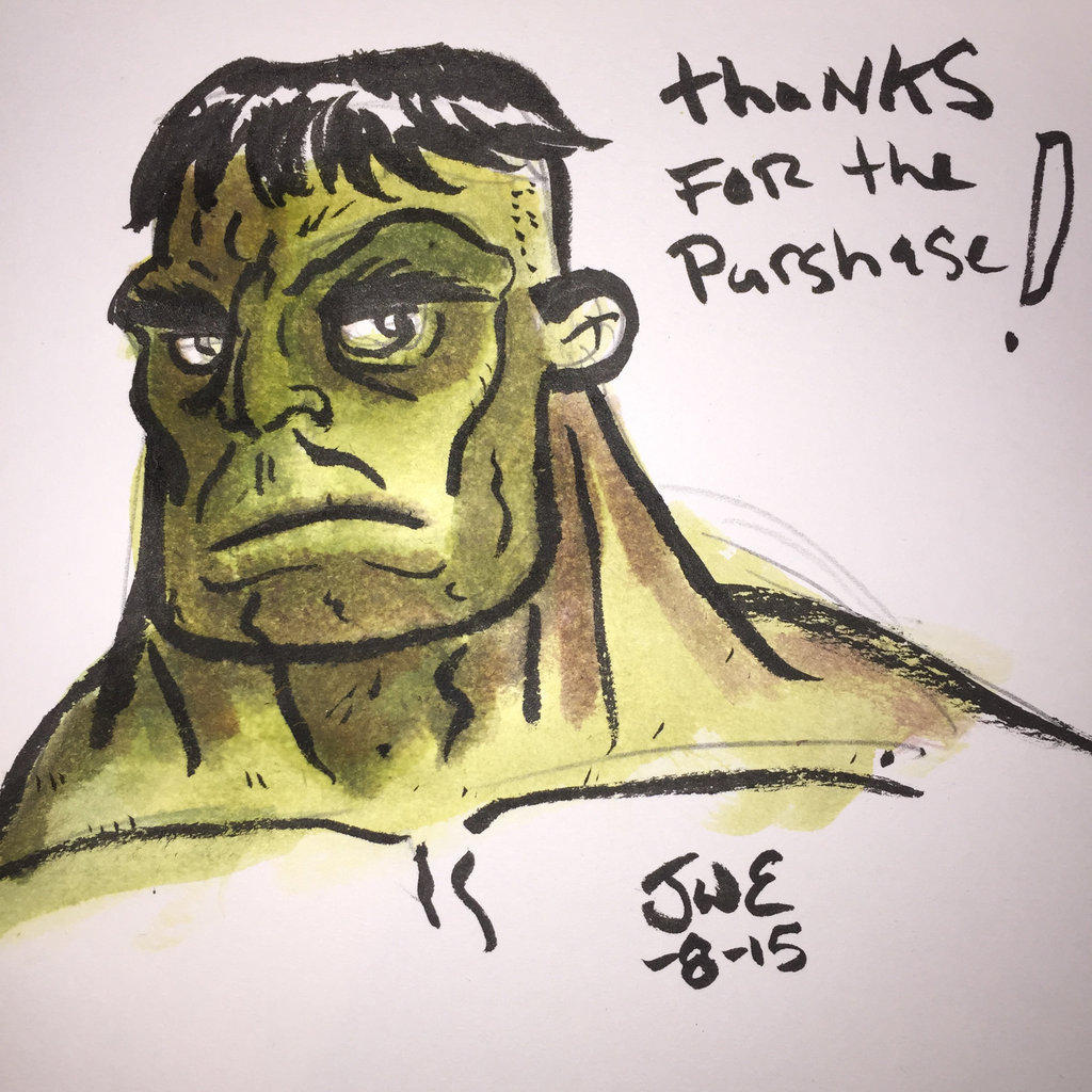 Hulk watercolor sketch