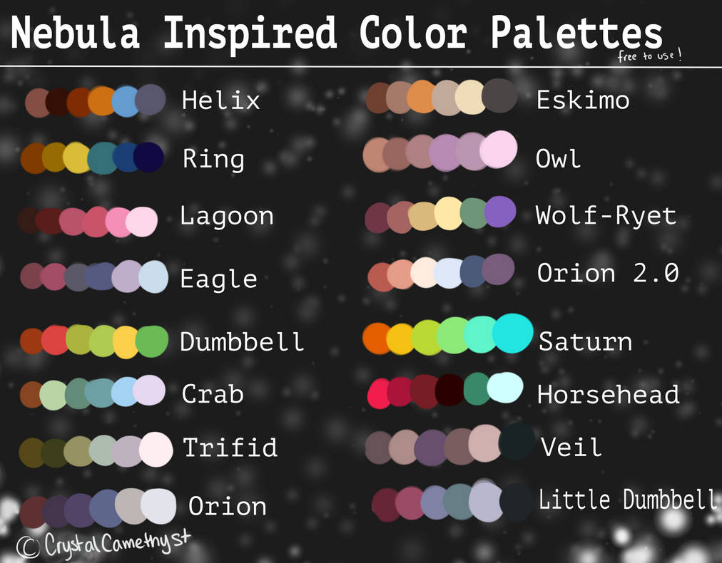 Nebula Color Pallettes by kui-per on DeviantArt