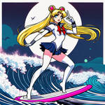 Surfs Up Sailorwave by ZaylorNoon