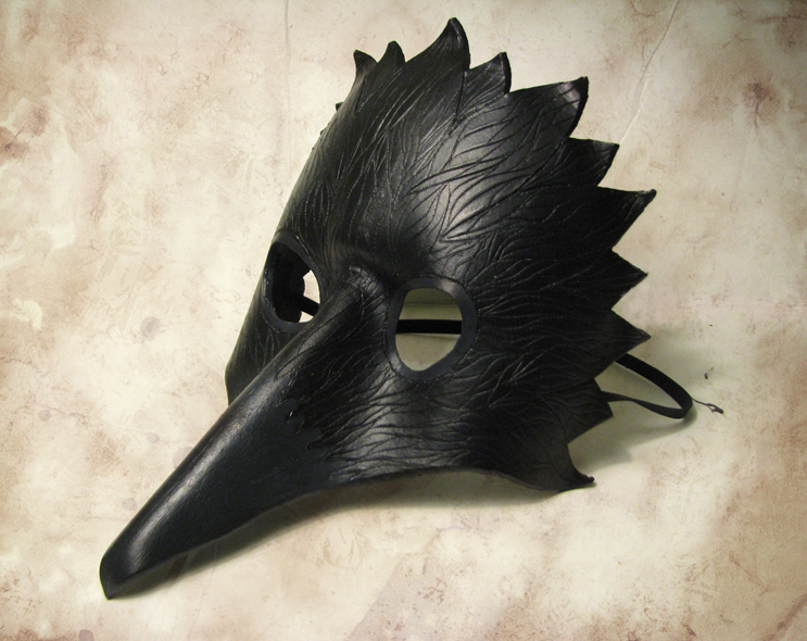 Black Leather Crow Mask