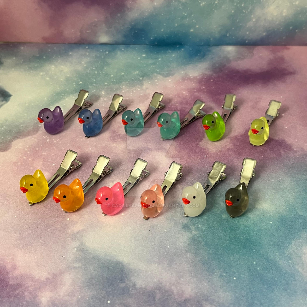 Glow in the Dark Ducky Decora Hair Clips