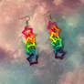 Neon Star Linked Earrings