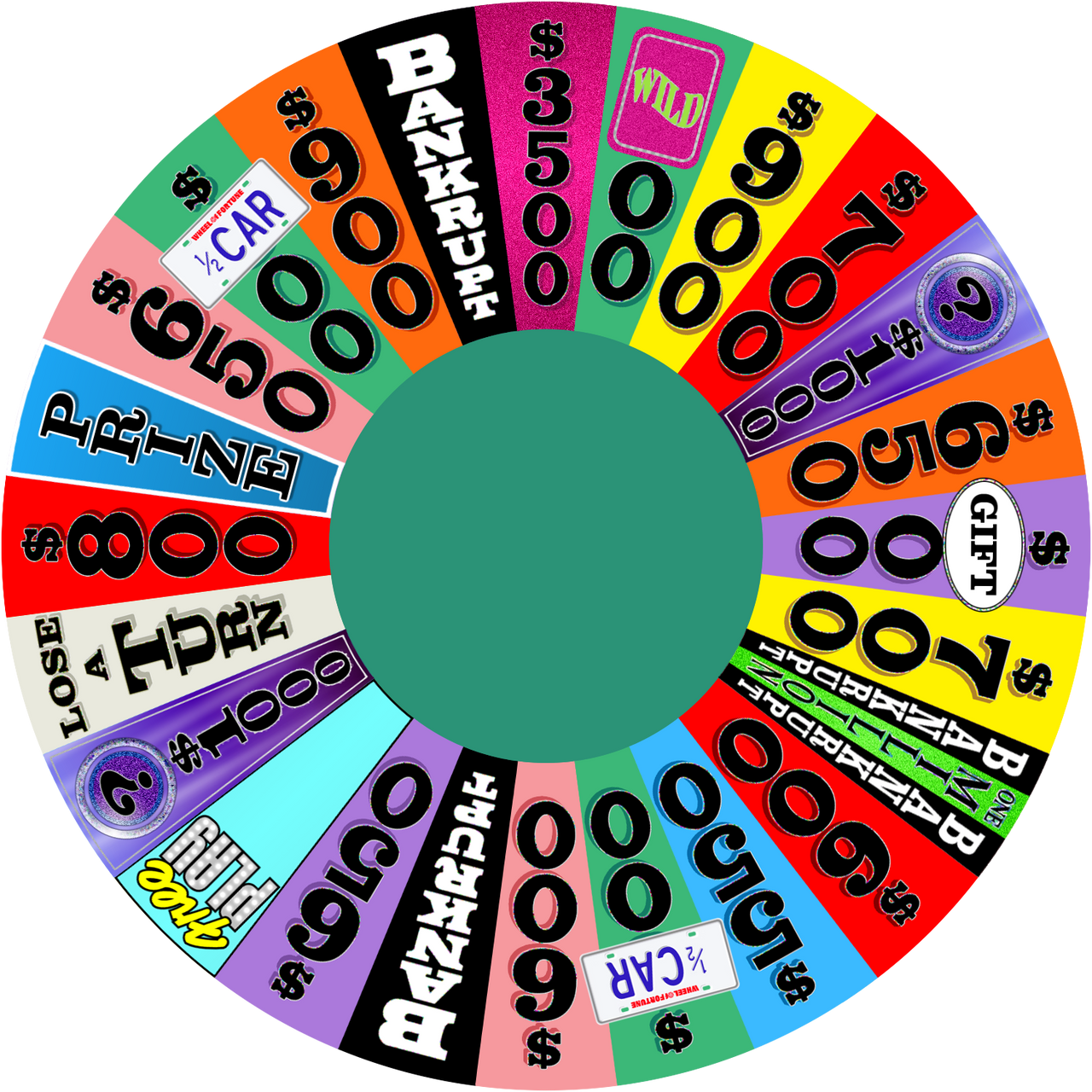 Wheel Of Fortune Wheel Layout Wheel Of Discovery PowerPoint Template