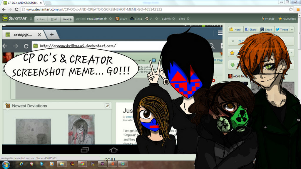 Creepypasta OC and Creator Screenshot Meme