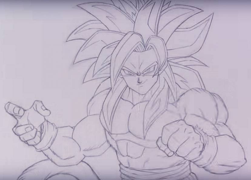 goku super saiyan 4 drawing