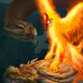 Phoenix fight Hydra Dragon