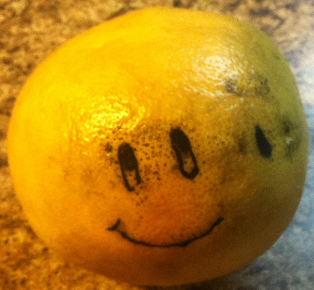 Tattooing Practice on a Grapefruit: Smiley Face by ...