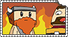 Yogscast Stamp: FIRE (burnt corner) by Pyxelle-art