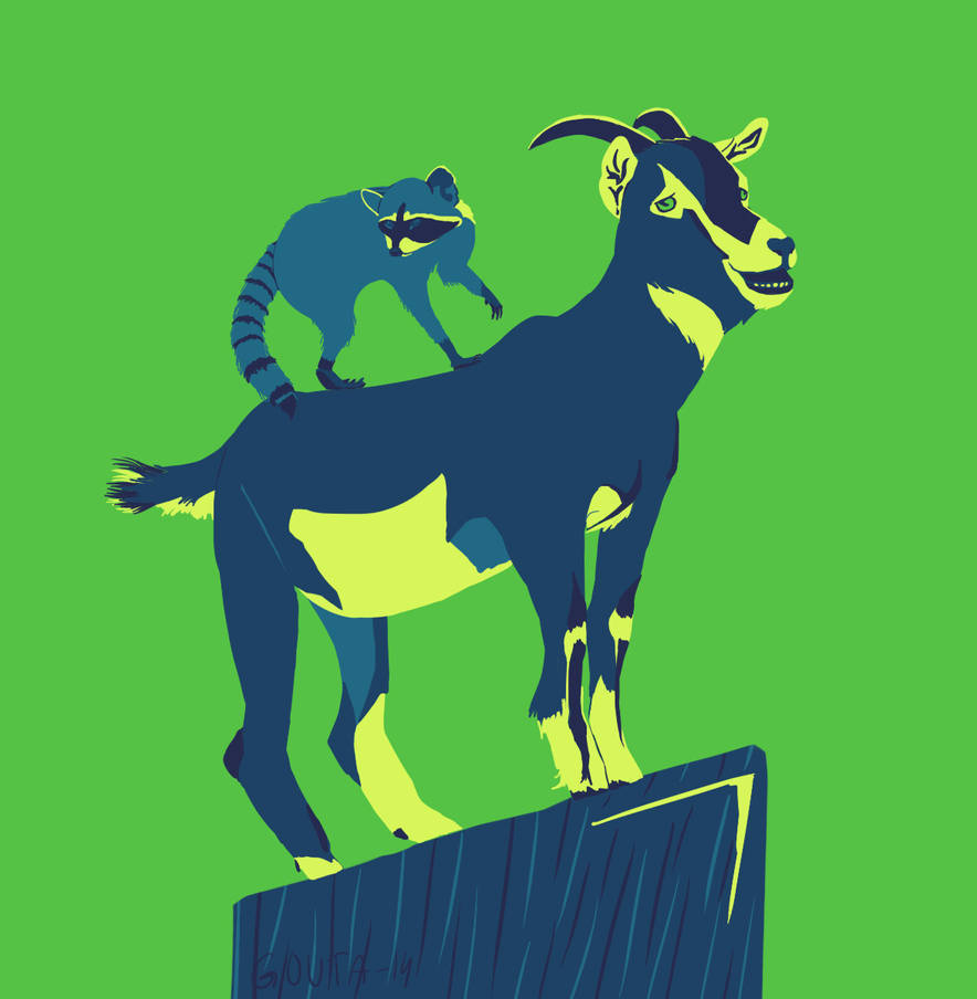 Raccoon Riding Goat by Gouta on DeviantArt