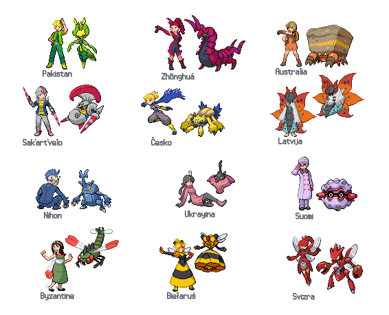 Pokemon Sprites - Gijinka Bugs