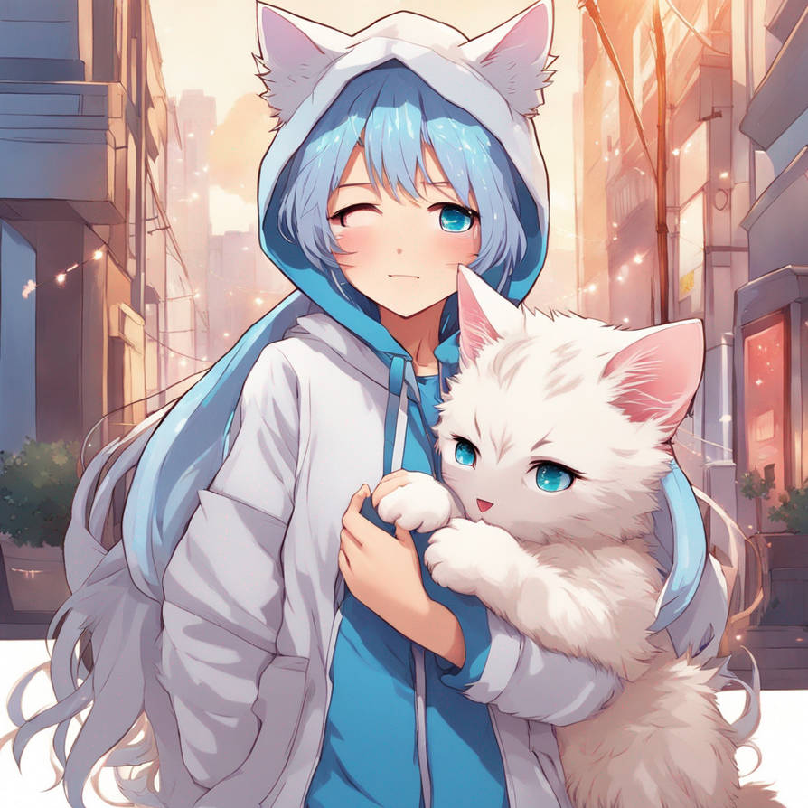 Anime Girl With Kitten By Hailstorm197 On DeviantArt anime-girl-with-kitten-by-hailstorm197-on-deviantart