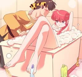 Ranma and Ryoga in Bathroom