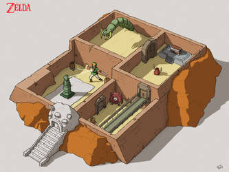 The Legend of Zelda ALttP: Desert Palace diorama