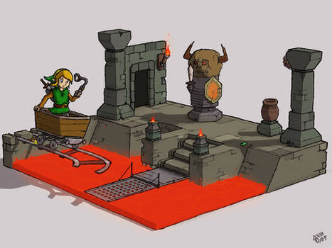 Zelda: Oracle of Ages Skull Dungeon diorama
