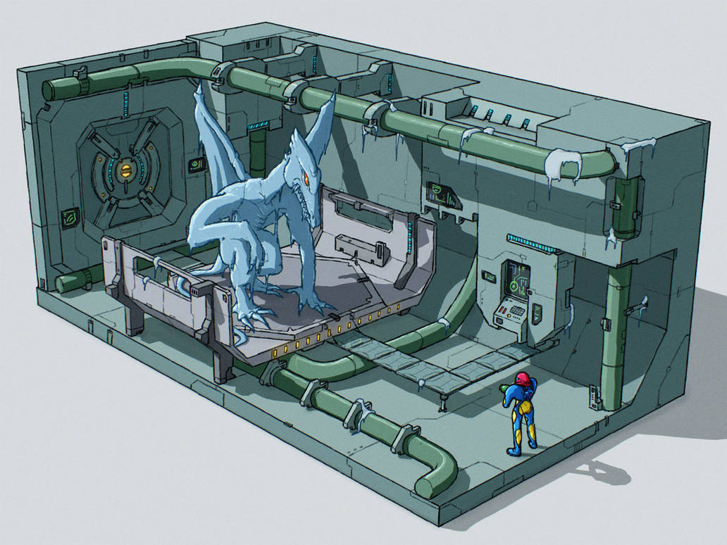 Metroid Fusion - Frozen Ridley Clone by AKopArt on DeviantArt