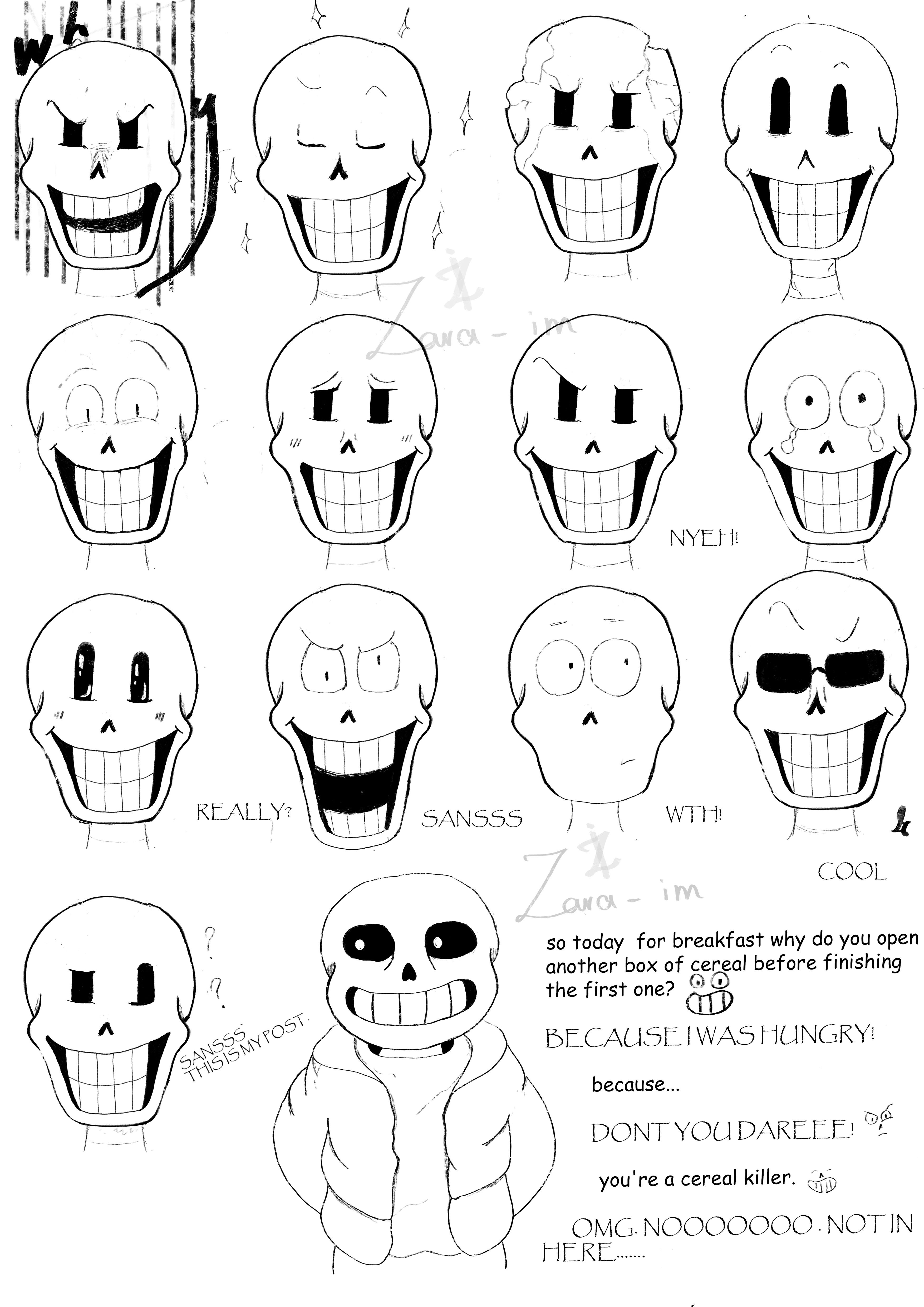 facial expressions (papyrus) by Zara-im on DeviantArt