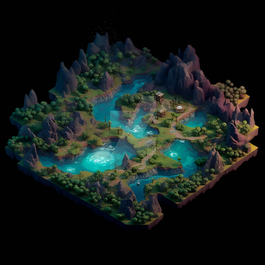 Dark Fantasy Game Map, Isometry by Dissunder13 on DeviantArt