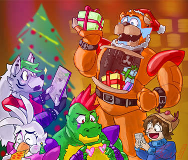 Free: Merry Christmas Guys - Five Nights At Freddy's Christmas Fan Art  