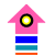 Inverted Rainbow Arrow Pointing Up