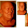 BUST,creating heads by Constantinos CC, red clay