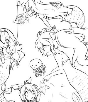 Voca Mermaids Lineart