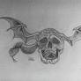 Skull with wings