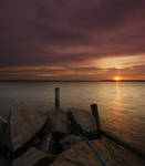 baltic sea at dusk by Vanillebaer