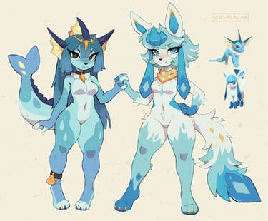 Vaporeon and shiny Glaceon!