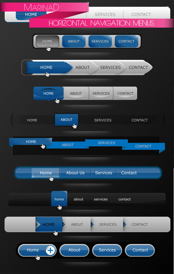 Horizontal Menu Navigations by MarinaD on DeviantArt