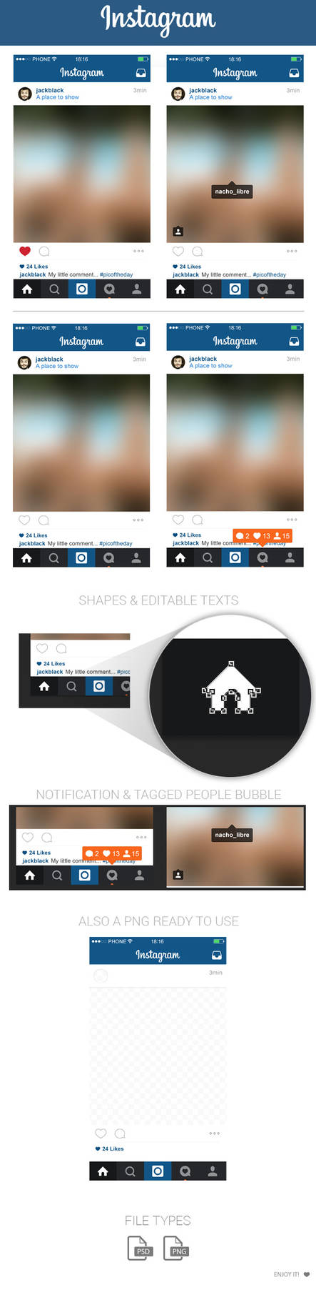 FREE Instagram Home Layout UI PSD May 2015