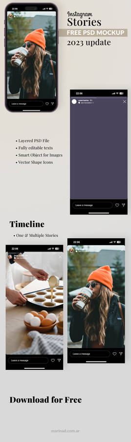 FREE Instagram Stories PSD Mockup 2023