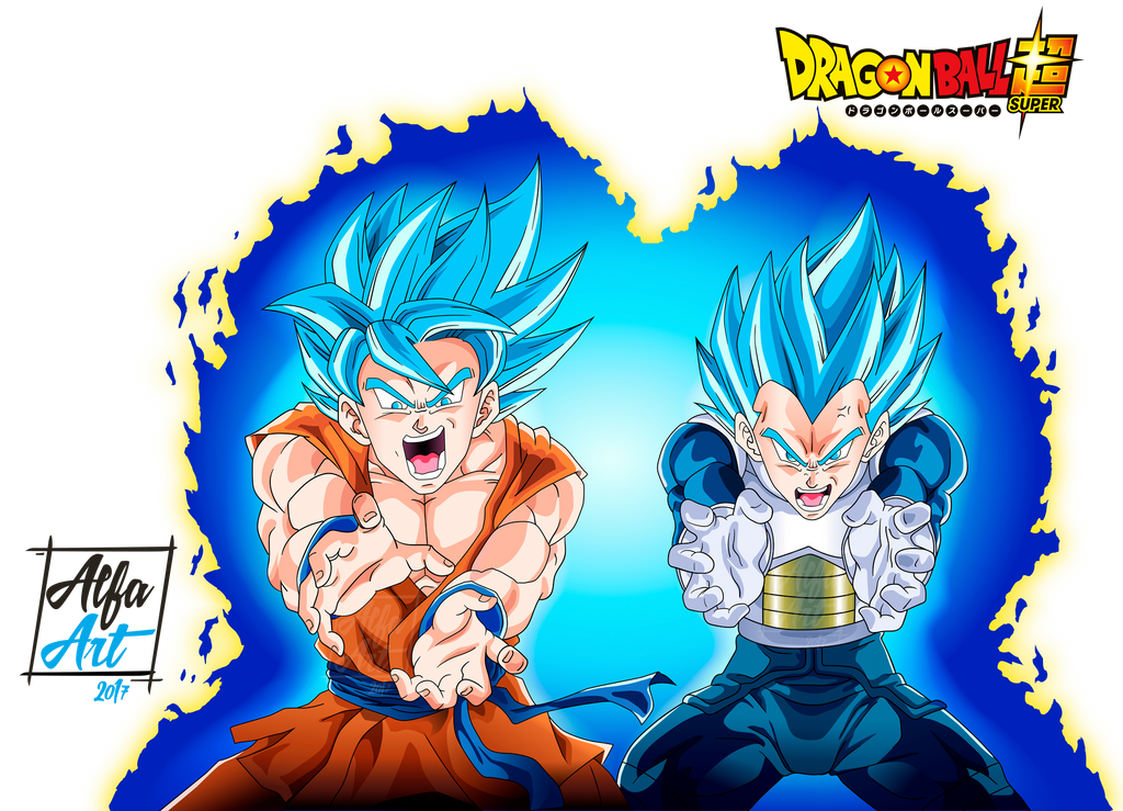 Goku en kamehameha y Vegeta en Final Flash by Alfa-Art on DeviantArt