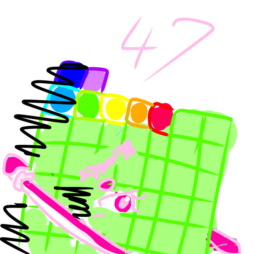 my fanmade numberblocks fourty seven by CristalSeaOtter on DeviantArt