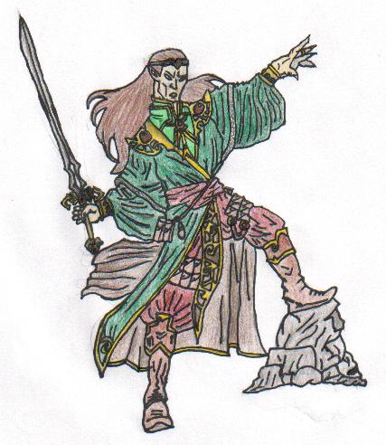 Elf Pyromancer with Colour by KingHyren on DeviantArt