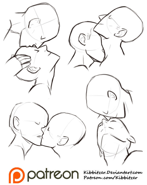 Couple Drawing Poses - Romantic kissing pose