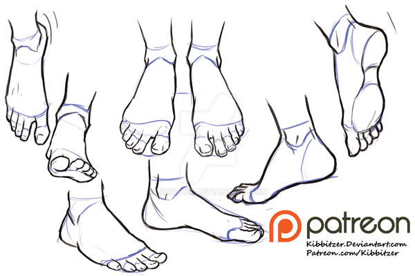 Feet reference sheet 2 by Kibbitzer on DeviantArt